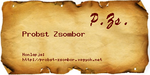 Probst Zsombor névjegykártya
